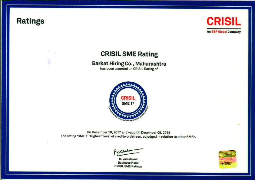 CRISIL Ratings Certificates